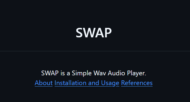 SWAP's README on GitHub